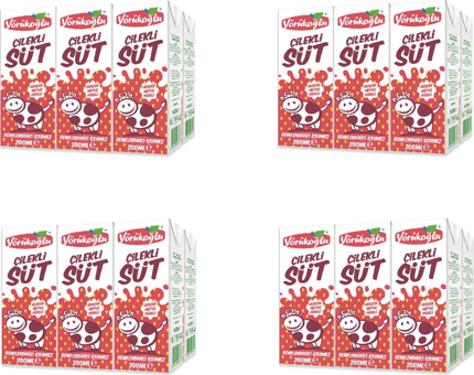 Yörükoğlu Pastörize Çilekli Süt 24x180 ml