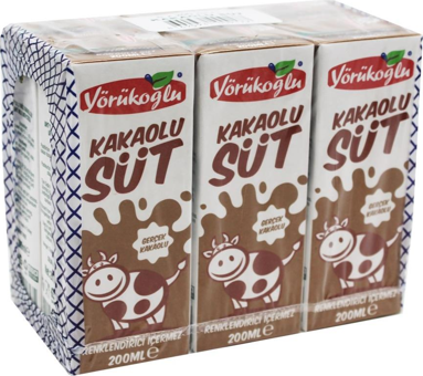 Yörükoğlu Pastörize Kakaolu Süt 6x180 ml