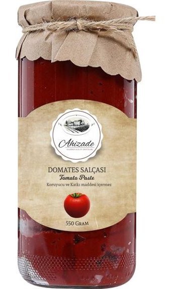 Ahizade Maziden Kalan Doğallık Ev Yapımı Organik Domates Salçası 550 gr
