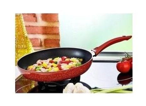 Kahramanlar Kiremit Tava Emaye Döküm 20 cm Düz Kırmızı Tava
