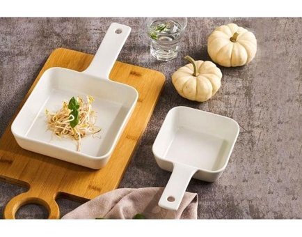 Porland Porselen 17 cm 4'lü Sahan Beyaz Tava