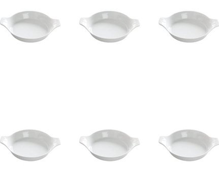 Porland Porselen 17 cm 6'lı Sahan Beyaz Tava
