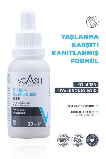 Voyash Hyalurlonic Acid Kolajenli Canlandırıcı Jel Yüz Serumu 30 ml