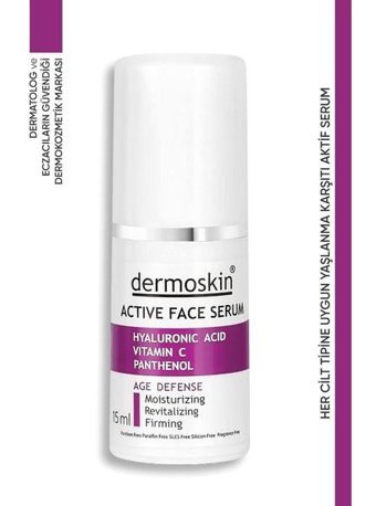 Dermoskin Active C Vitaminli Yüz Dolgunlaştıran Canlandırıcı Yaşlanma Karşıtı Kırışıklık Karşıtı Jel Yüz Serumu 15 ml