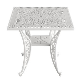 IVF Living İstanbul Kare Plastik 75x75 cm Beyaz Bahçe Masası