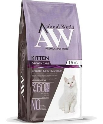 Animal World Kitten Balıklı-Tavuklu Yavru Kuru Kedi Maması 1.5 kg
