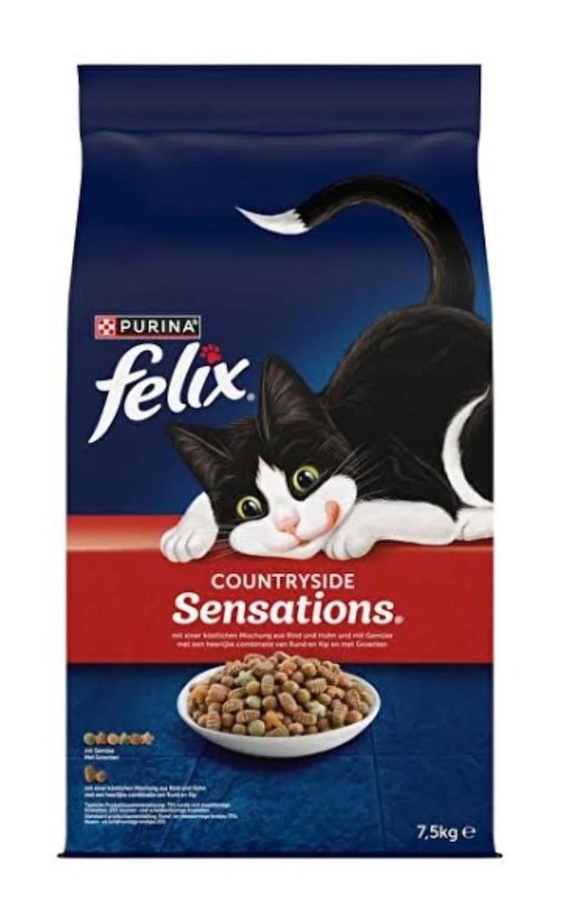 Felix Sığır Eti-Tavuklu Az Tahıllı Yetişkin Kuru Kedi Maması 7.5 kg