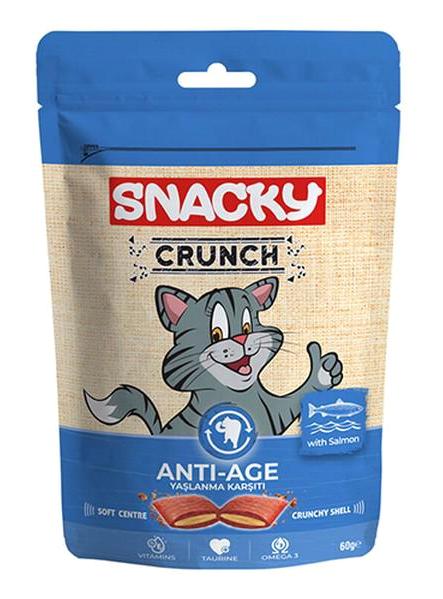 Snacky Crunch Yaşlanma Karşıtı Somonlu Tahılsız Yetişkin Kedi Ödül Maması 60 gr