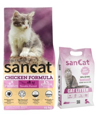 Sancat Tavuklu Tahıllı Yavru Kuru Kedi Maması 15 kg