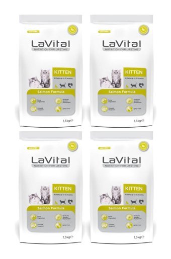 La Vital Kitten Somonlu Yavru Kuru Kedi Maması 4x1.5 kg