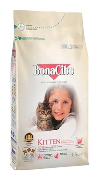 Bonacibo Tavuklu Tahıllı Yavru Kuru Kedi Maması 3x1.5 kg