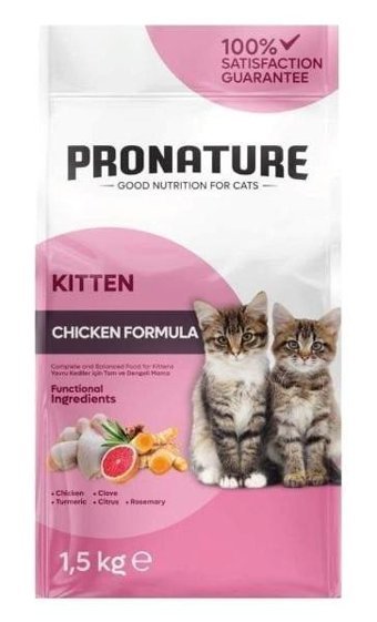 Pronature Kitten Pirinçli-Tavuklu Az Tahıllı Yavru Kuru Kedi Maması 10 kg