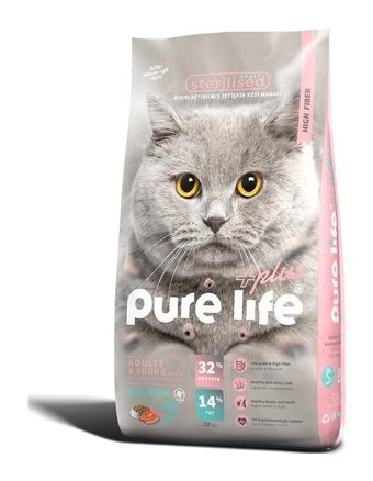 Pure Life Somonlu Kısırlaştırılmış Tahıllı Yetişkin Kuru Kedi Maması 12 kg