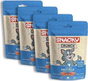 Snacky Crunch Yaşlanma Karşıtı Somonlu Tahılsız Yetişkin Kedi Ödül Maması 240 gr