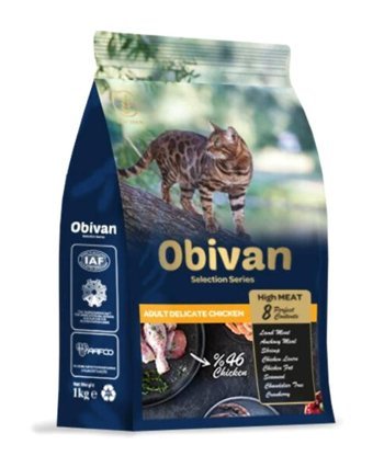 Obivan Low Grain Tavuklu Etli Yetişkin Kuru Kedi Maması 3x1 kg