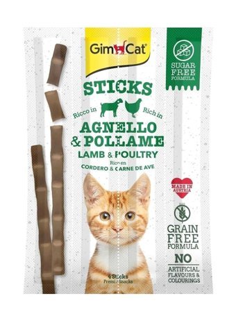 Gimcat Sticks Kuzulu Tahılsız Yavru - Yetişkin Kedi Ödül Maması 20 gr