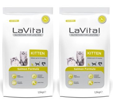 La Vital Kitten Somonlu Yavru Kuru Kedi Maması 2x1.5 kg