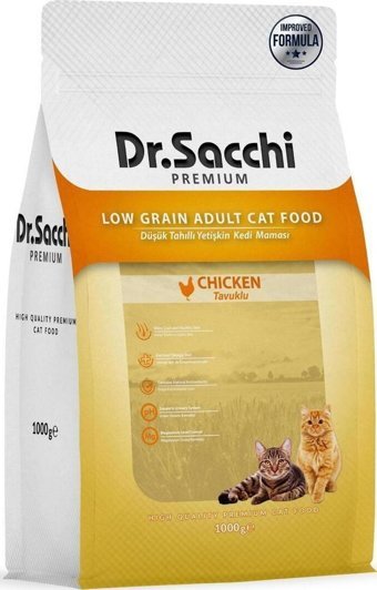 Dr.sacchi Premium Tavuklu Az Tahıllı Yetişkin Kuru Kedi Maması 1 kg