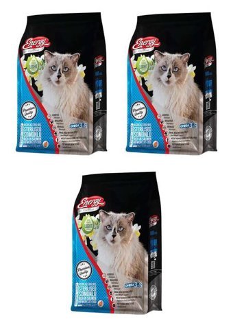 Energy Somonlu Kısırlaştırılmış Az Tahıllı Yetişkin Kuru Kedi Maması 3x1 kg