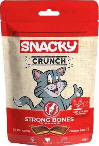 Snacky Crunchy Strong Tavuklu Tahılsız Yetişkin Kedi Ödül Maması 60 gr