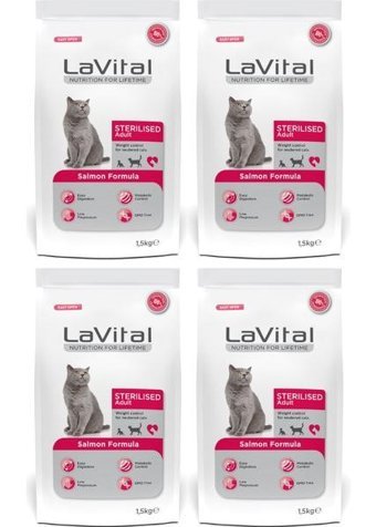La Vital Somonlu Yetişkin Kuru Kedi Maması 4x1.5 kg