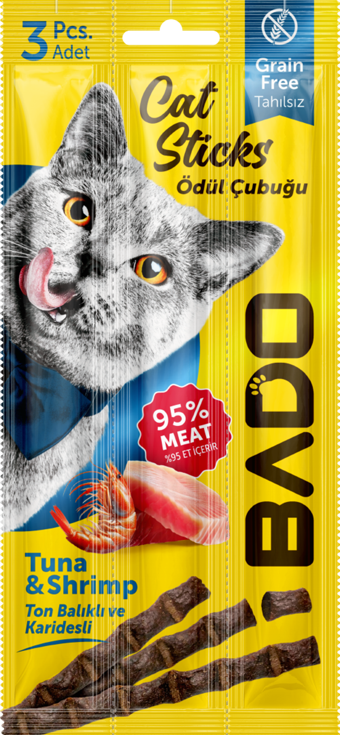 Bado Sticks Ton Balıklı Yetişkin Kedi Ödül Maması 15 gr