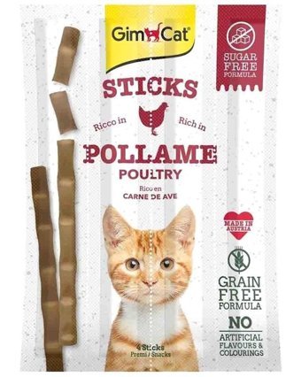 Gimcat Sticks Ciğerli-Tavuklu Yavru - Yetişkin Kedi Ödül Maması 4x20 gr
