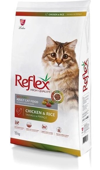 Reflex Gourmet Pirinç-Tavuklu Yetişkin Kuru Kedi Maması 15 kg