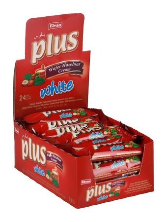 Elvan Plus Beyaz Çikolatalı Gofret 24x13 gr