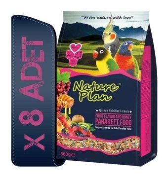 Nature Plan Kabuklu Ballı Meyveli Vitaminli Yetişkin Paraket Yemi 5x800 gr