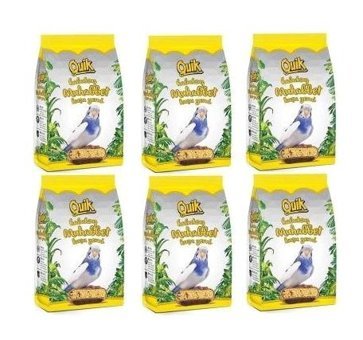 Quik Kabuksuz Sade Vitaminli Yetişkin Muhabbet Kuşu Yemi 6x400 gr