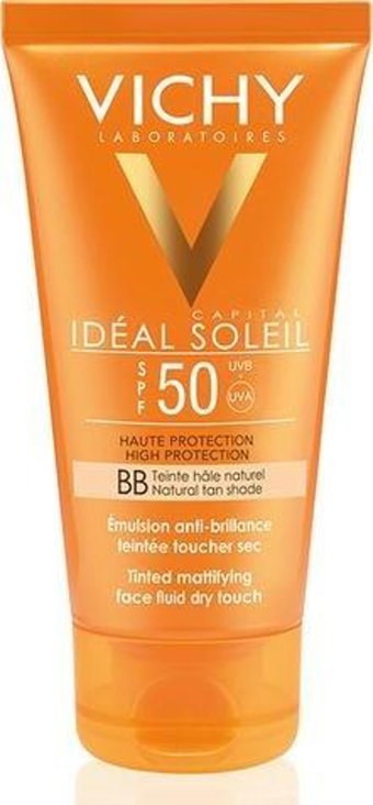 Vichy Ideal Soleil Spf 50+ Renkli 50+ Faktör Yağlı Ciltler İçin Leke Karşıtı Nemlendirici Aydınlatıcı Kapatıcılı Suya Dayanıklı Yüz ve Vücut Güneş Kremi 50 ml