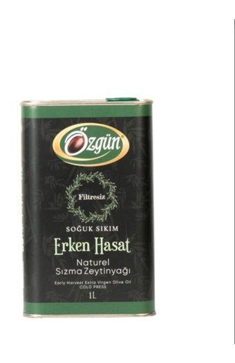 Özgün Zeytin & Zeytinyağı Klasik Organik Filtresiz Polifenolsüz Erken Hasat Teneke Sızma Zeytinyağı 1 lt