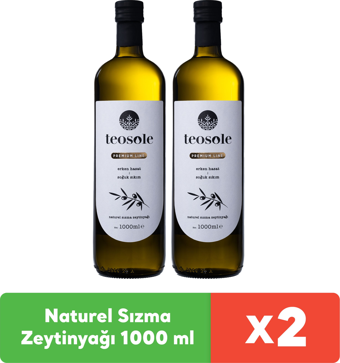 Teosole Naturel Organik Polifenollü Cam Sızma Zeytinyağı 2x1 lt