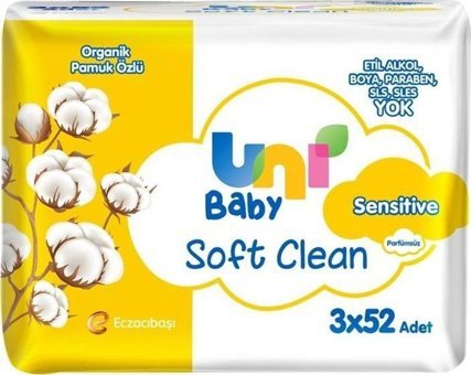 Uni Soft Clean Pamuk Özlü 52 Yaprak 3'lü Islak Mendil