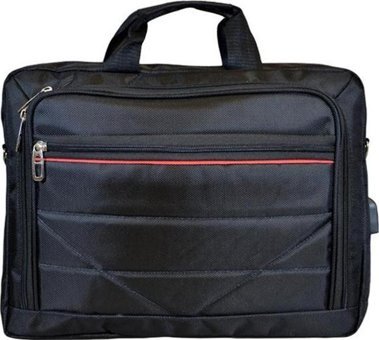 Temel 17 inç Keten Askılı Laptop Çantası Siyah