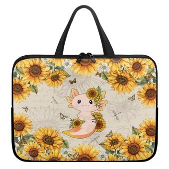 Poceacles Axolotl 15 inç Neopren Su Geçirmez Kılıf Laptop Çantası Çok Renkli