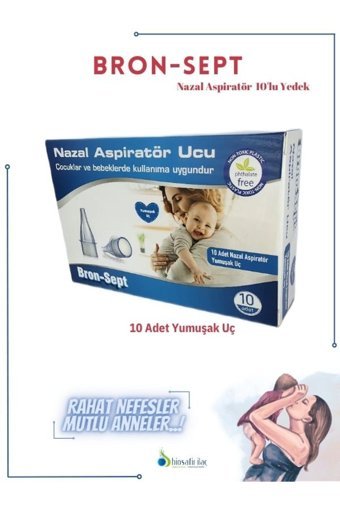Bron-sept Yedek Uç Burun Aspiratörü Şeffaf