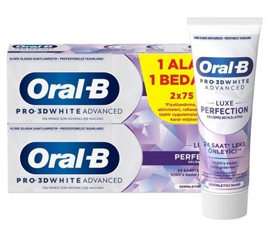 Oral-b Pro 3D White Advanced Luxe Perfection Naneli Florürlü Diş Macunu 2x75 ml