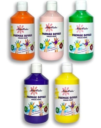 Bloomkiddies Yıkanabilir 300 ml 5'li Çok Renkli Parmak Boyası
