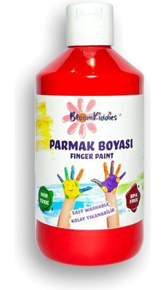 Bloomkiddies Yıkanabilir 300 ml Kırmızı Parmak Boyası