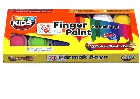 Funny Kids 15 ml 12'li Çok Renkli Parmak Boyası