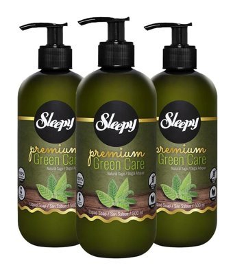 Sleepy Premium Green Care Alkolsüz 3'lü Sıvı Sabun 500 ml