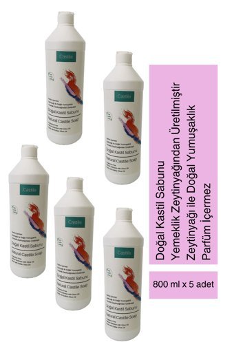 Castile Yemeklik Antibakteriyel 5'li Sıvı Sabun 800 ml