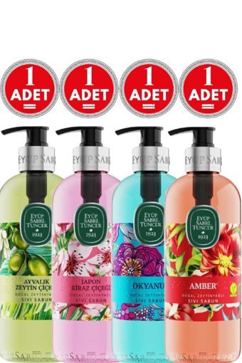 Eyüp Sabri Tuncer Karışık Set Alkolsüz 4'lü Sıvı Sabun 500 ml
