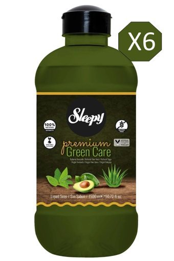 Sleepy Premium Green Care Serisi Alkolsüz 6'lı Sıvı Sabun 1.5 lt
