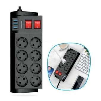 Winboss 8'li Soket Kablolu 2 m 3'lü USB Çiftli Akım Korumalı Priz
