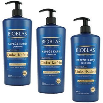 Bioblas Professional Kepek Karşıtı Düz Saçlar İçin Sülfatsız Keratin Çinko-Kafein Parabensiz Şampuan 3x900 ml