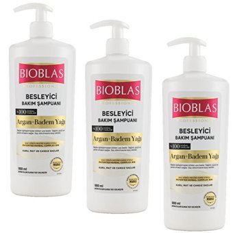 Bioblas Professional Saç Dökülmesine Karşı Kuru Ve Düz Saçlar İçin Sülfatsız Keratin Argan Yağı-Badem Yağı Parabensiz Şampuan 3x900 ml