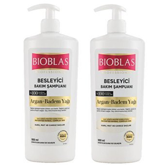 Bioblas Professional Saç Dökülmesine Karşı Kuru Ve Düz Saçlar İçin Sülfatsız Keratin Argan Yağı-Badem Yağı Parabensiz Şampuan 2x900 ml